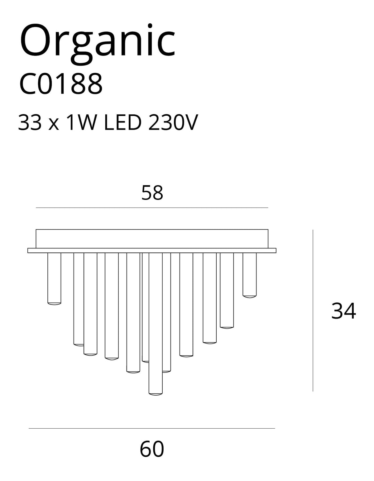 LAMPA PLAFON ORGANIC ZŁOTY OD MAXLIGHT C0188D