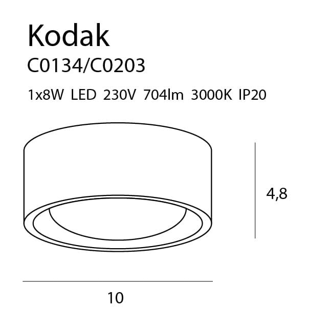 LAMPA PLAFON KODAK CZARNY OD MAXLIGHT C0203