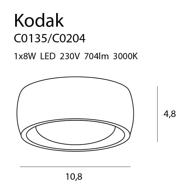 LAMPA PLAFON KODAK CZARNY OD MAXLIGHT C0204