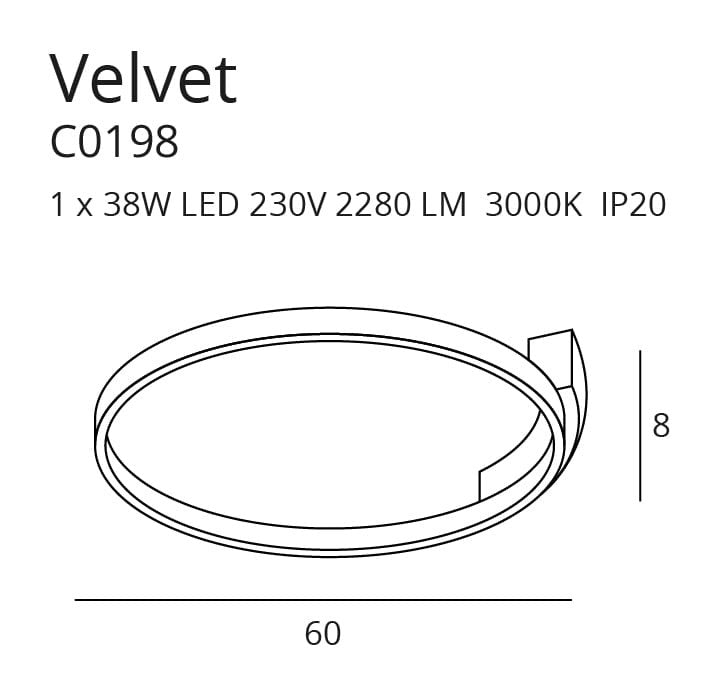 LAMPA PLAFON VELVET CZARNY OD MAXLIGHT C0198