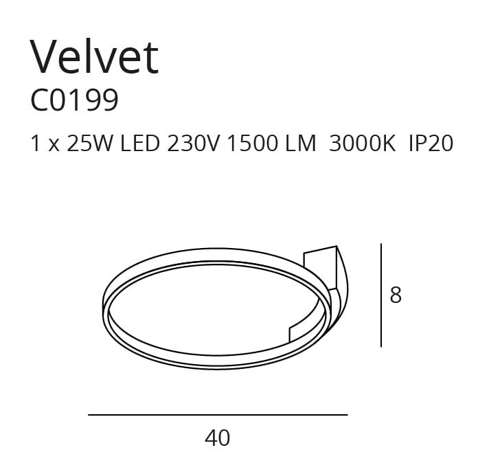 LAMPA PLAFON VELVET CZARNY OD MAXLIGHT C0199