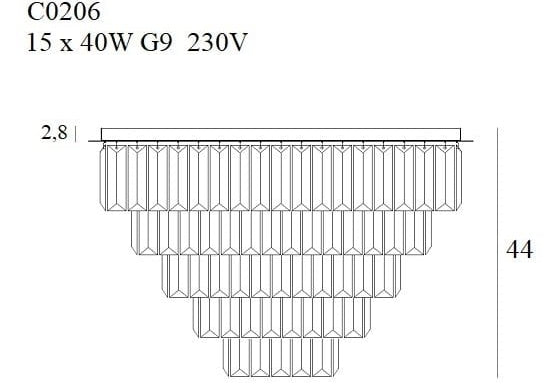 LAMPA PLAFON MONACO ZŁOTY OD MAXLIGHT C0206