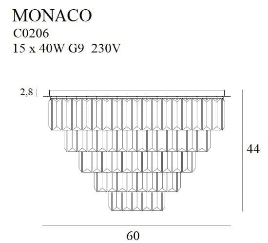 LAMPA PLAFON MONACO ZŁOTY OD MAXLIGHT C0206