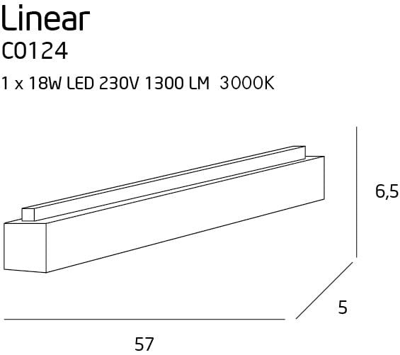 LAMPA PLAFON LINEAR BIAŁY OD MAXLIGHT C0124D