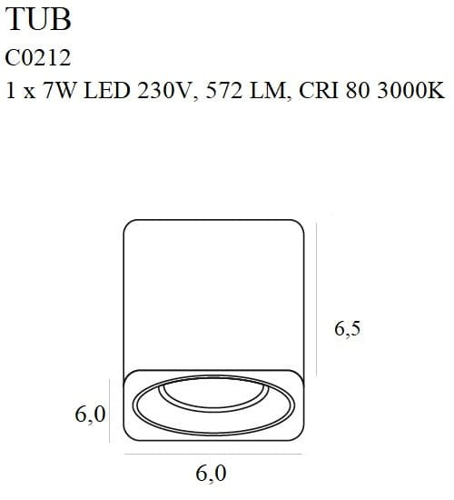 OŚWIETLENIE TECHNICZNE NATYNKOWE TUB CZARNY OD MAXLIGHT C0212