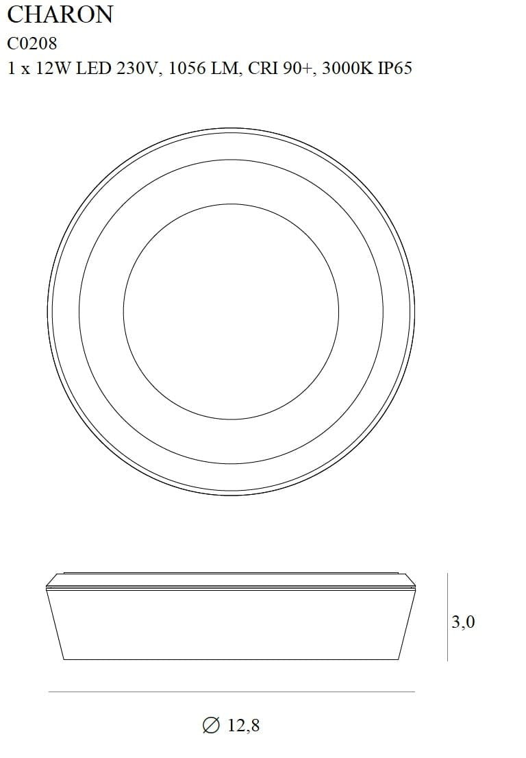 OŚWIETLENIE TECHNICZNE NATYNKOWE CHARON CZARNY OD MAXLIGHT C0208