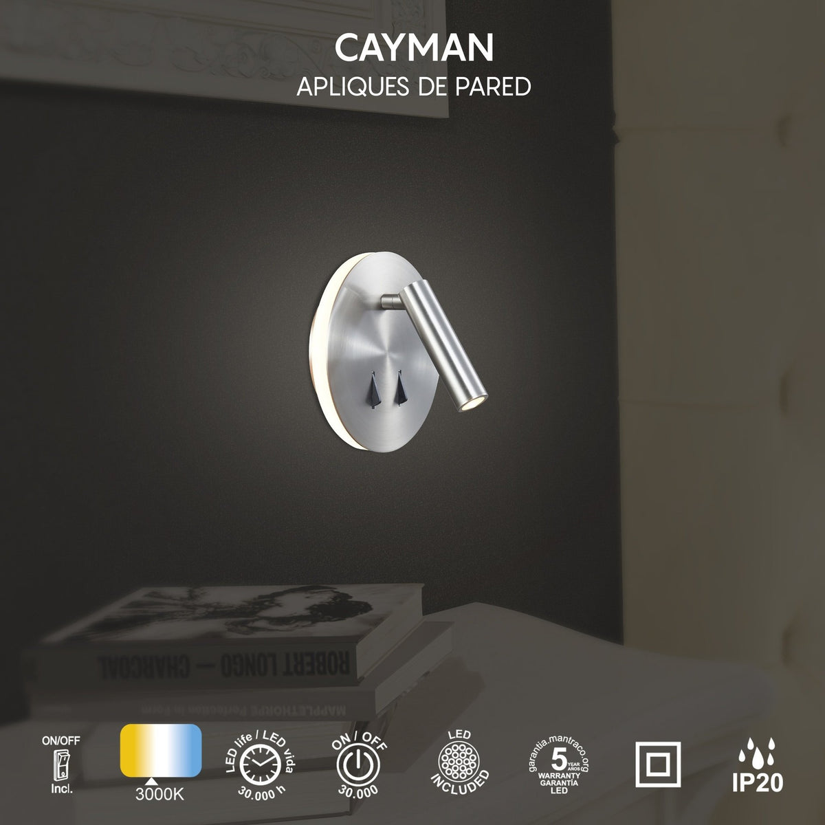 LAMPA ŚCIENNA CAYMAN OD MANTRA 6081