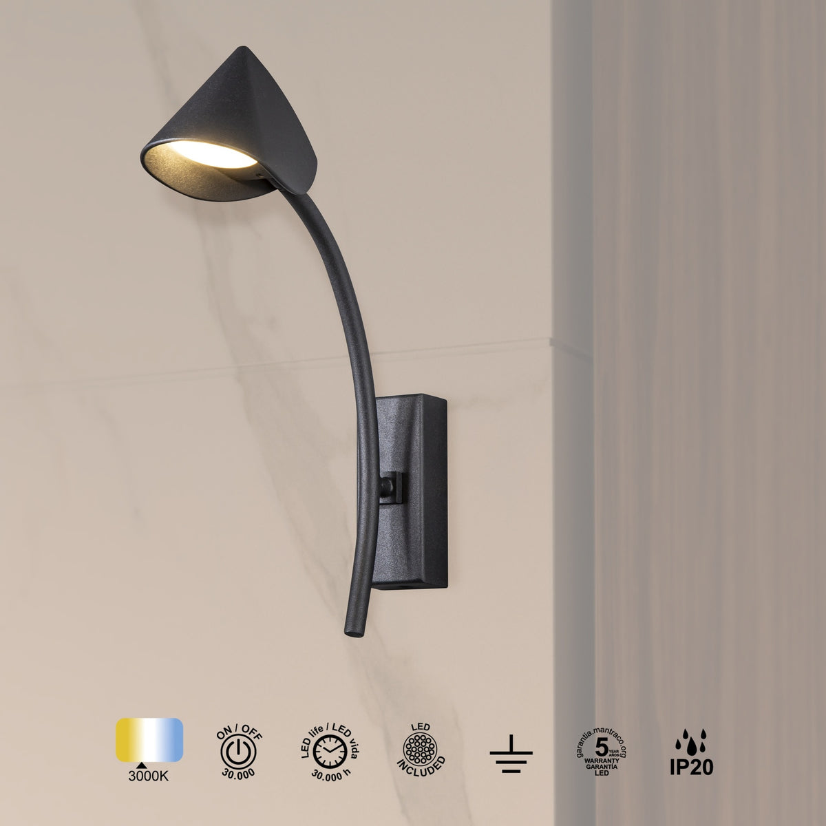 LAMPA ŚCIENNA CAPUCCINA OD MANTRA 7583