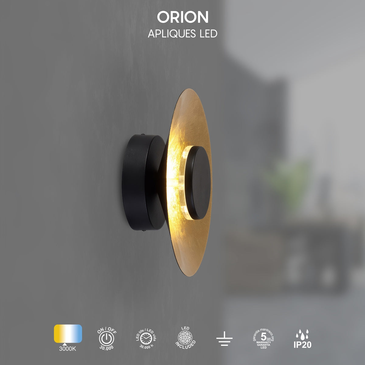 LAMPA ŚCIENNA ORION OD MANTRA 8124