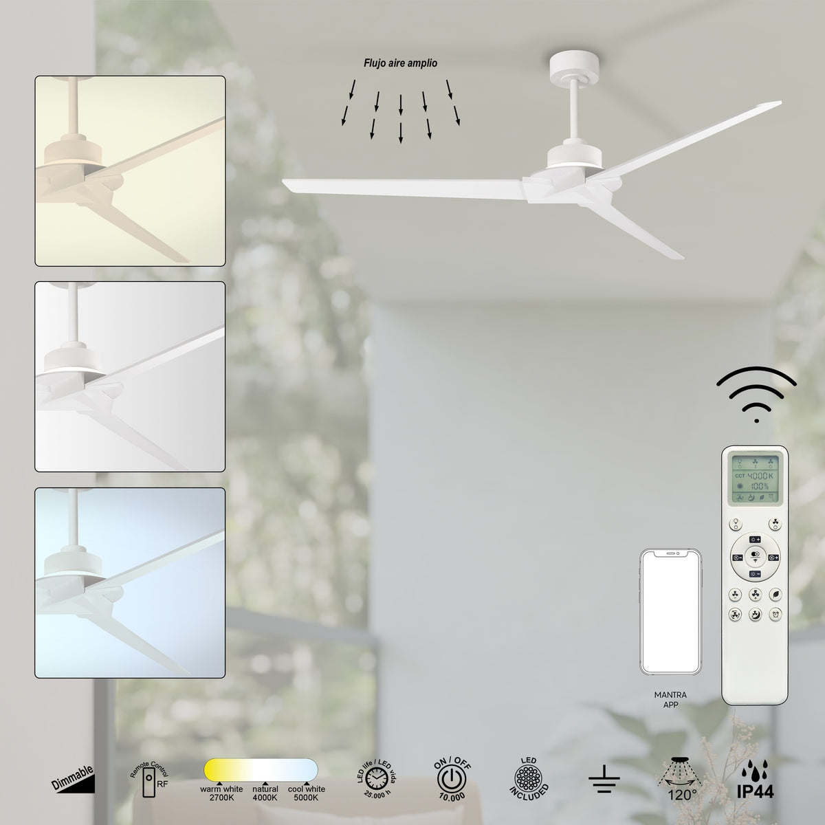 LAMPA WENTYLATOR SUFITOWY BRISA MINI OD MANTRA 8726