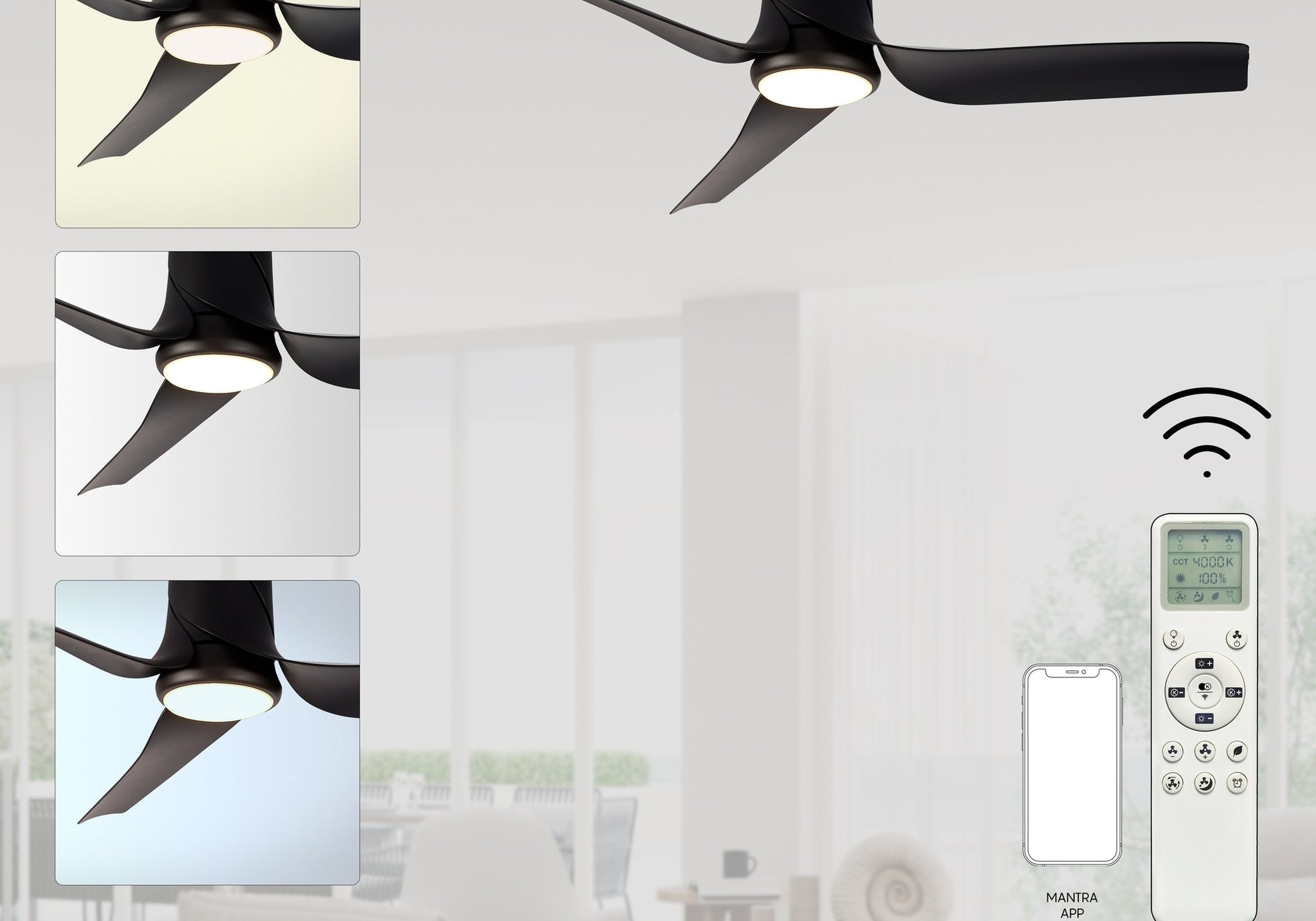 LAMPA WENTYLATOR SUFITOWY USHUAIA OD MANTRA 8718