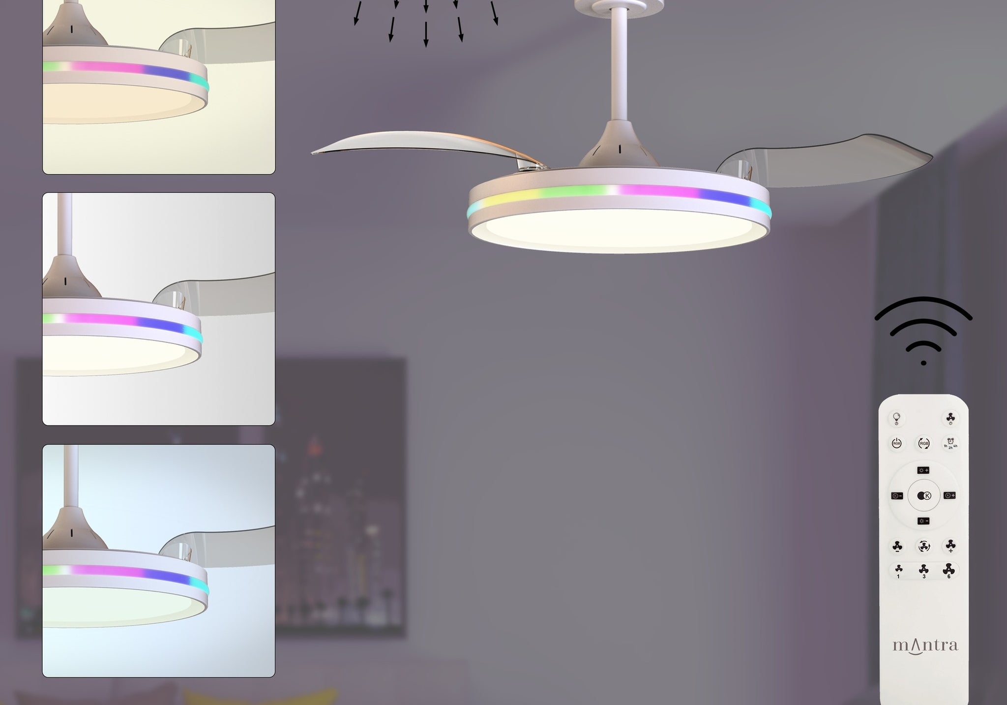 LAMPA WENTYLATOR SUFITOWY RAFAGA OD MANTRA 8727