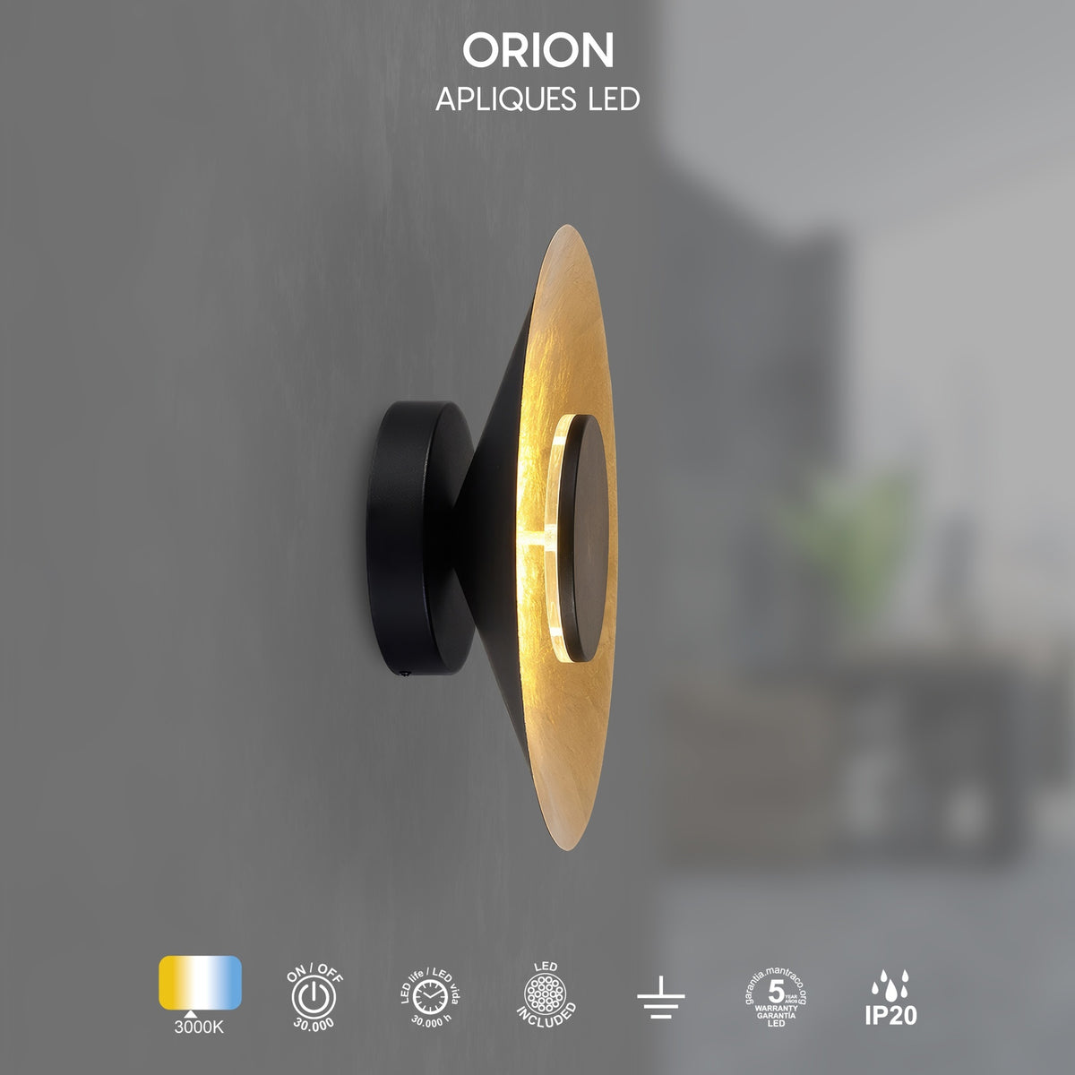 LAMPA ŚCIENNA ORION OD MANTRA 8127