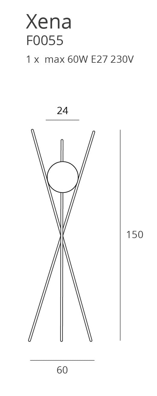 LAMPA PODŁOGOWA XENA MOSIĘŻNY OD MAXLIGHT F0055