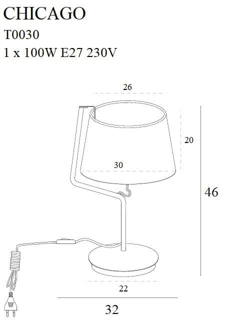 LAMPA  CHICAGO CHROM OD MAXLIGHT T0030
