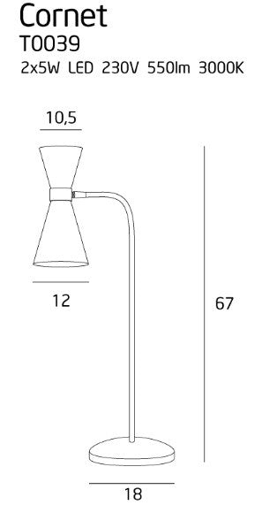 LAMPA  CORNET CZARNY OD MAXLIGHT T0039