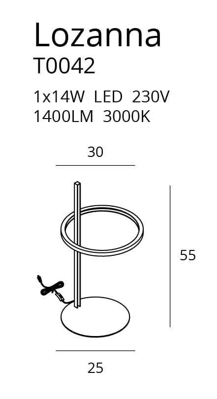 LAMPA  LOZANNA ZŁOTY OD MAXLIGHT T0042