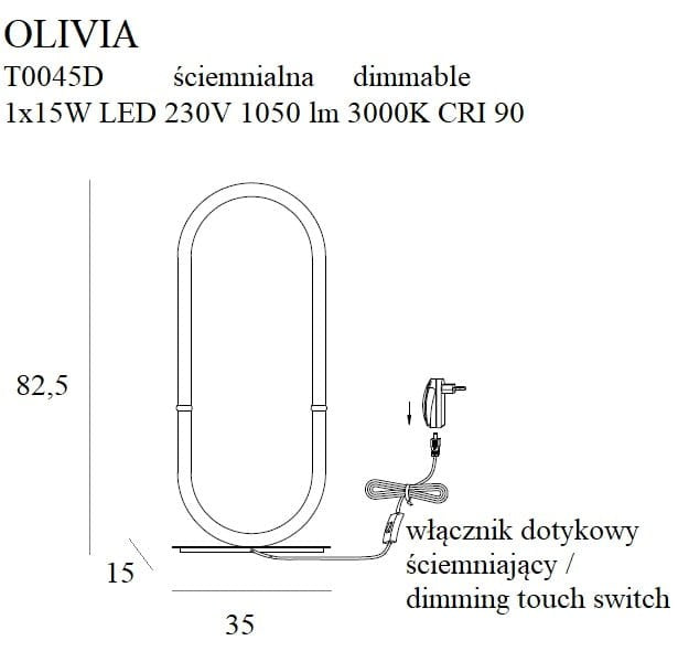 LAMPA  OLIVIA ZŁOTY OD MAXLIGHT T0045D