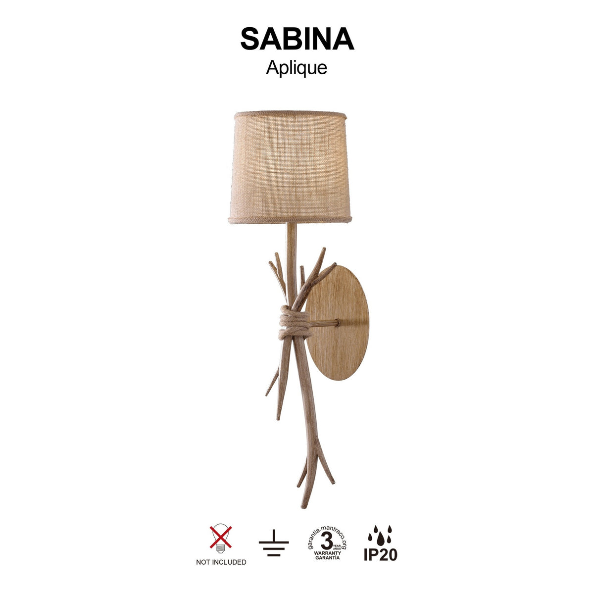 LAMPA ŚCIENNA SABINA OD MANTRA 6180