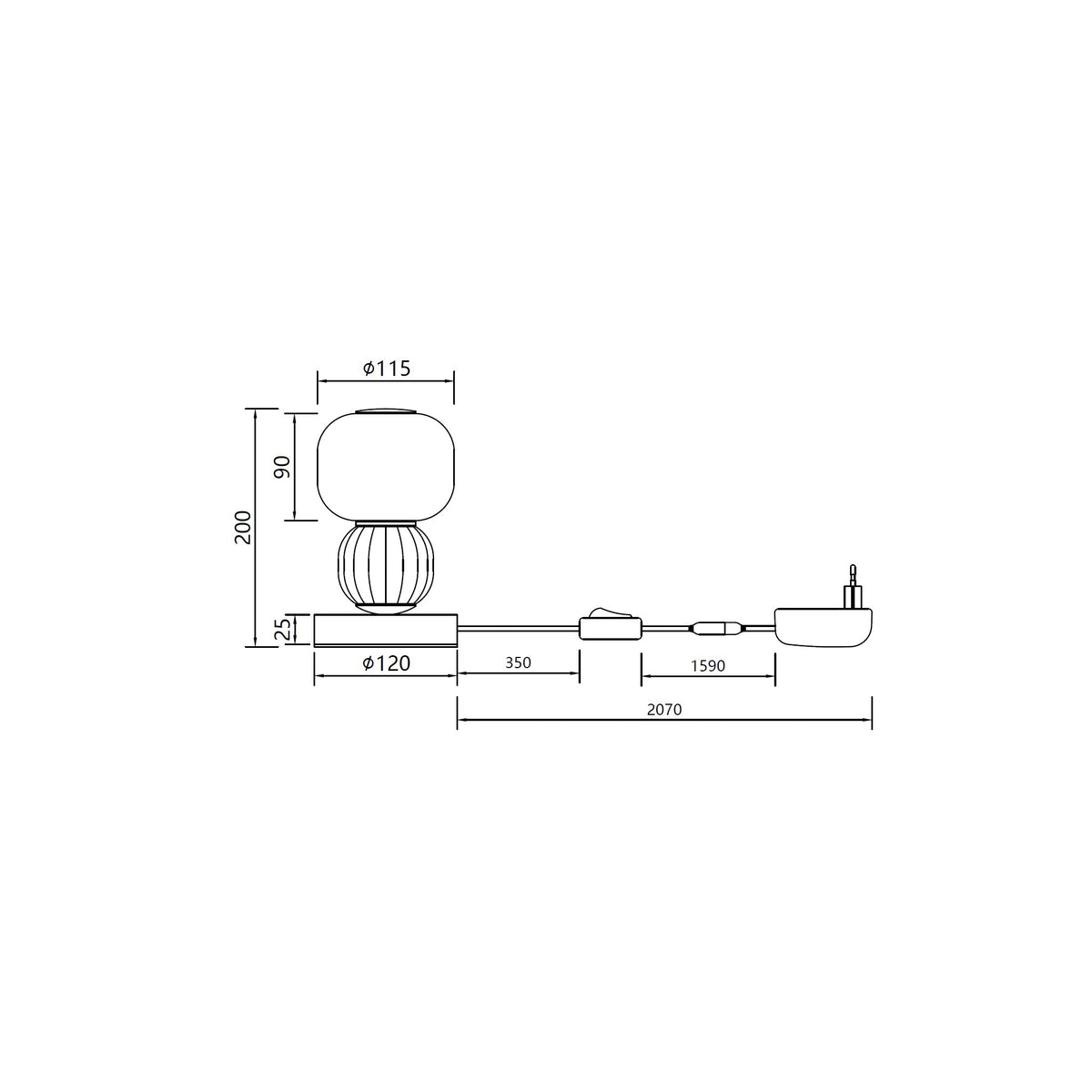 LAMPA  MODERN CZARNY OD MAXLIGHT T0071