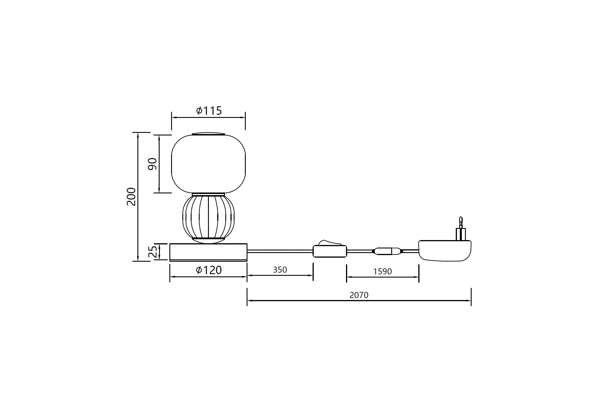 LAMPA  MODERN CZARNY OD MAXLIGHT T0072