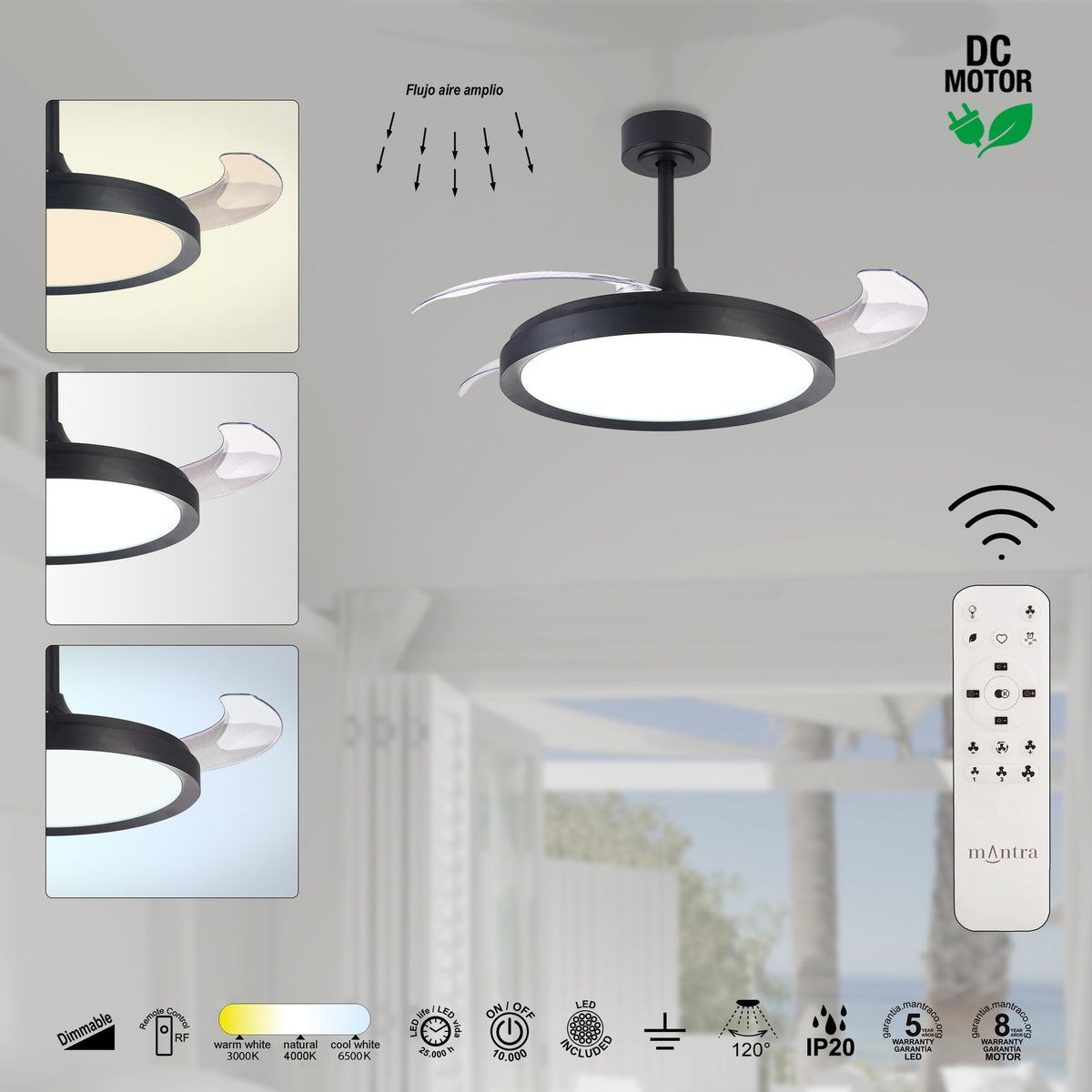 LAMPA WENTYLATOR SUFITOWY MISTRAL OD MANTRA 8828