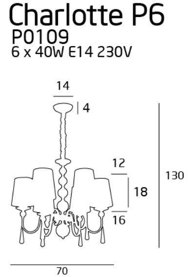 LAMPA  CHARLOTTE CHROM OD MAXLIGHT P0109