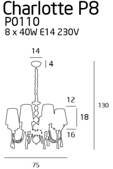 LAMPA  CHARLOTTE CHROM OD MAXLIGHT P0110