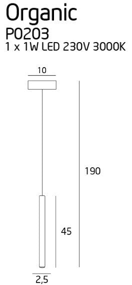 LAMPA  ORGANIC CZARNY OD MAXLIGHT P0203