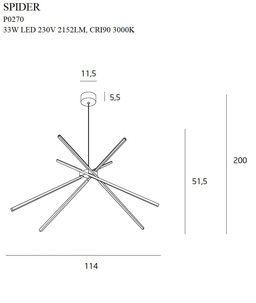 LAMPA  SPIDER BIAŁY OD MAXLIGHT P0270