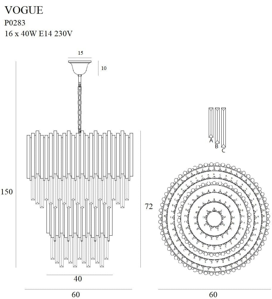 LAMPA  VOGUE ZŁOTY OD MAXLIGHT P0283