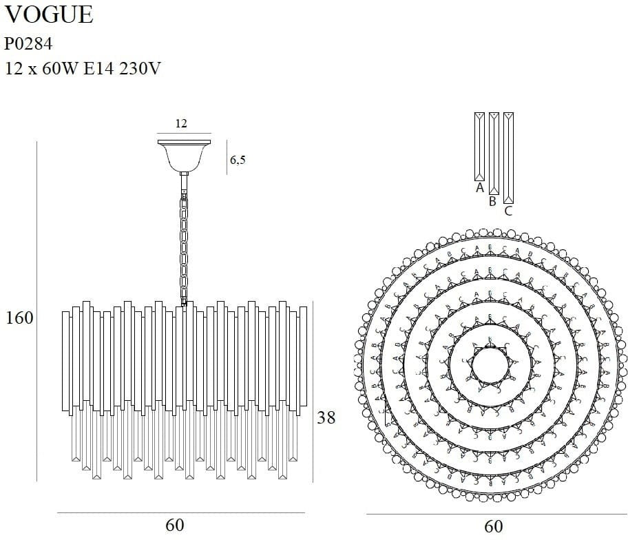 LAMPA  VOGUE ZŁOTY OD MAXLIGHT P0284
