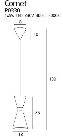 LAMPA  CORNET CZARNY OD MAXLIGHT P0330