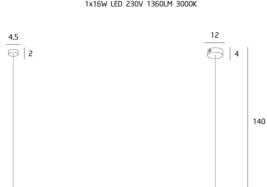 LAMPA  ORGANIC HO CZARNY OD MAXLIGHT P0354