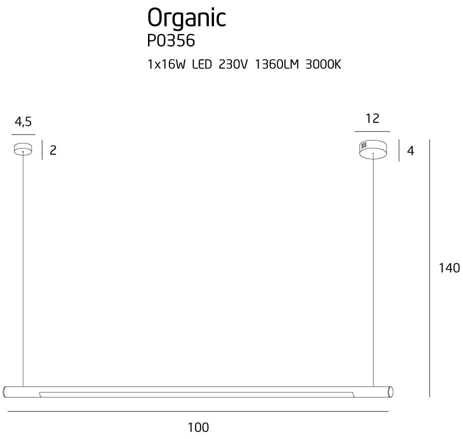 LAMPA  ORGANIC HO ZŁOTY OD MAXLIGHT P0356