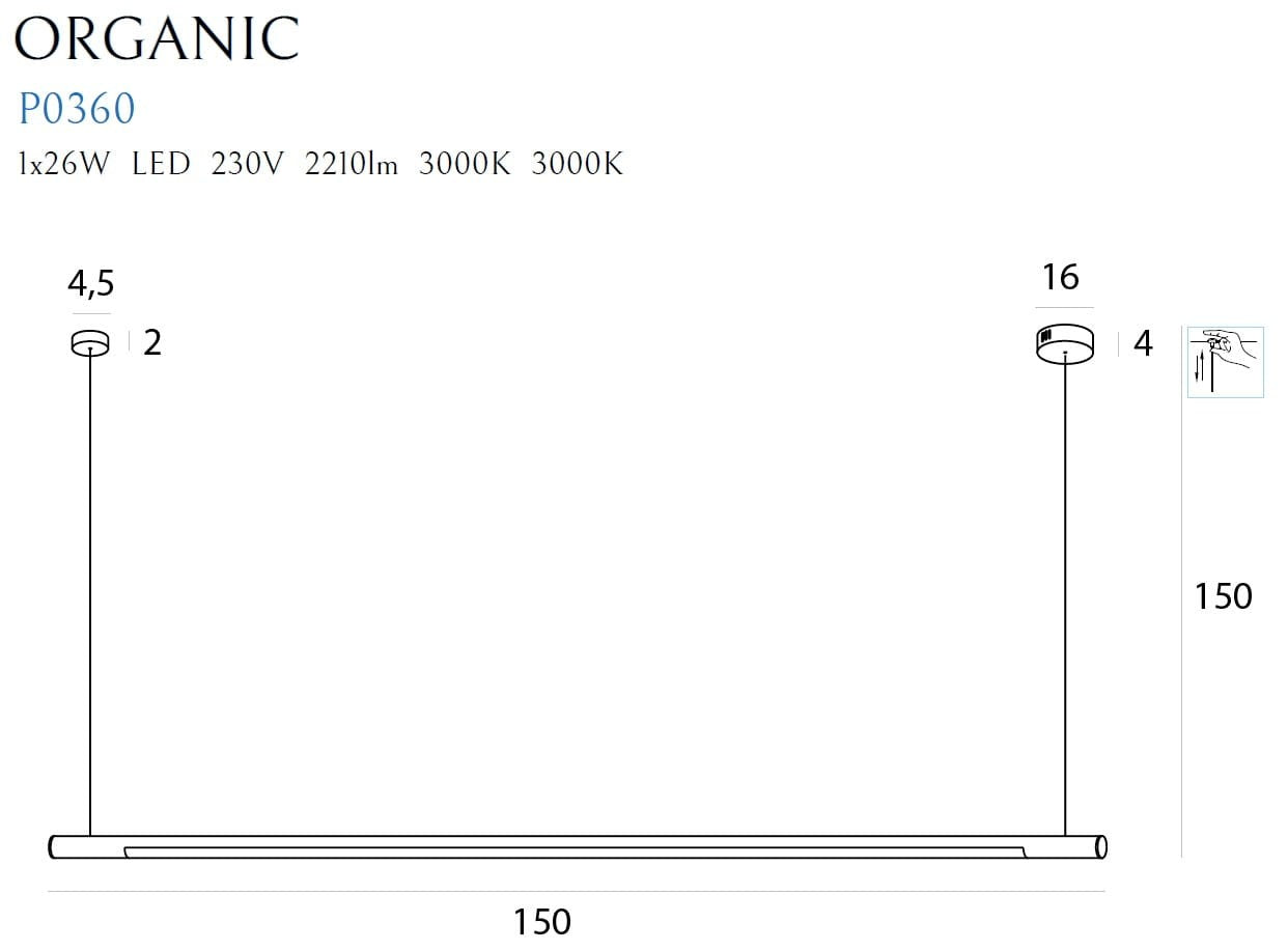 LAMPA  ORGANIC HO ZŁOTY OD MAXLIGHT P0360