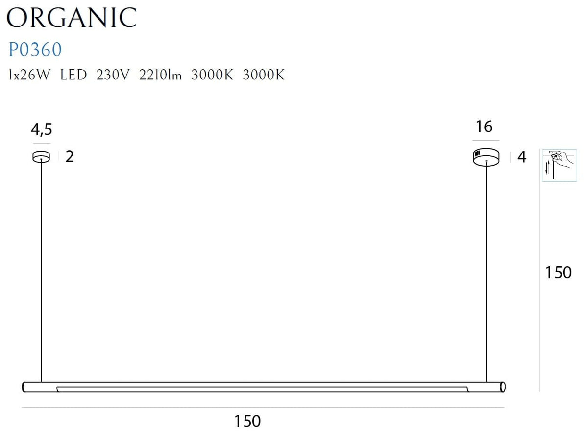 LAMPA  ORGANIC HO ZŁOTY OD MAXLIGHT P0360