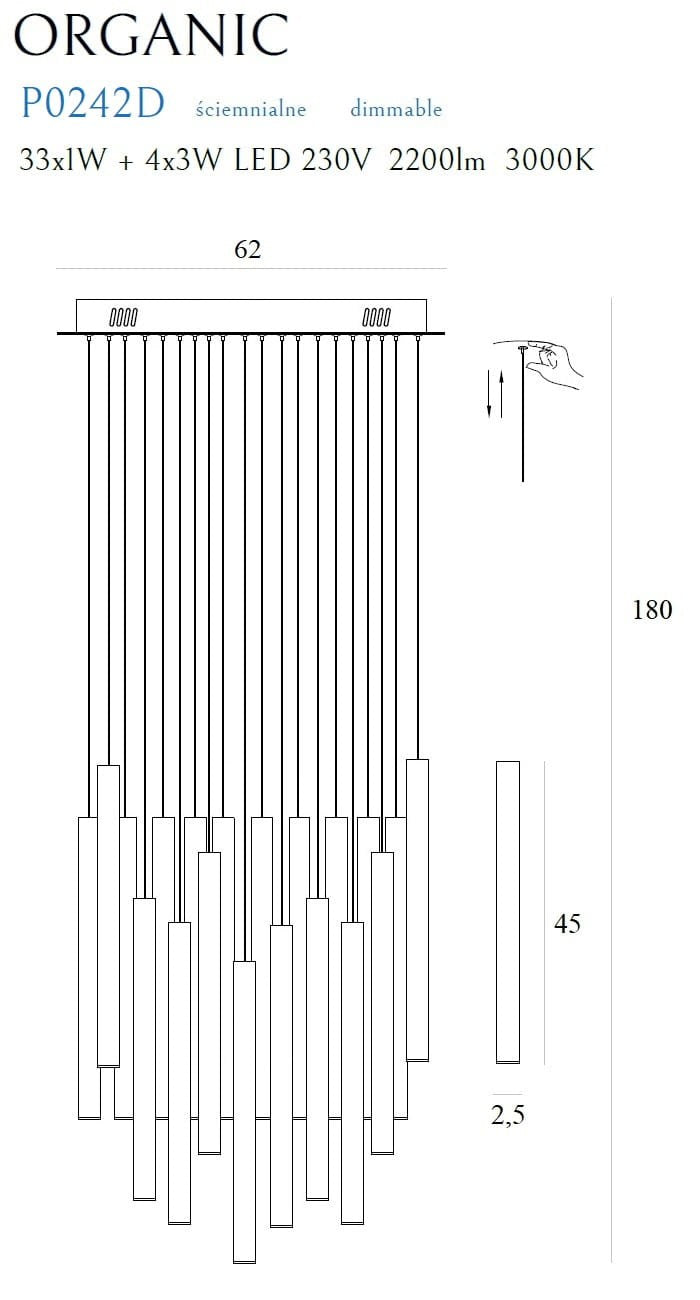 LAMPA  ORGANIC ZŁOTY OD MAXLIGHT P0242D