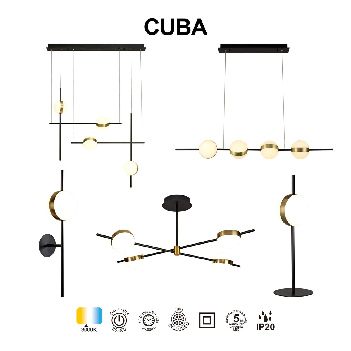 LAMPA WISZĄCA CUBA OD MANTRA 7161