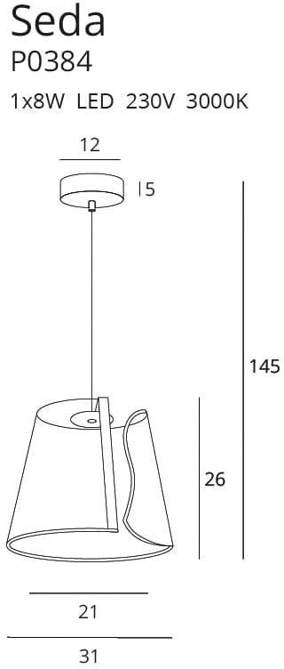 LAMPA  SEDA ZŁOTY OD MAXLIGHT P0384