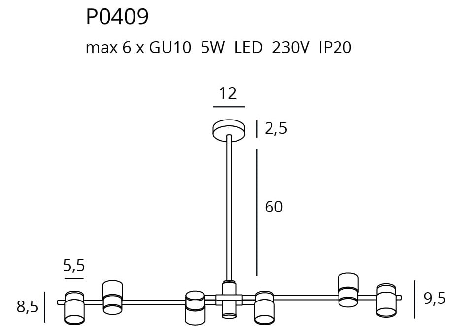 LAMPA  PUMA ZŁOTY OD MAXLIGHT P0409