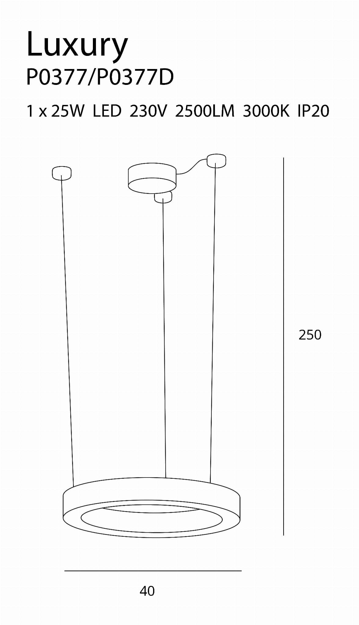 LAMPA  LUXURY ZŁOTY OD MAXLIGHT P0377D