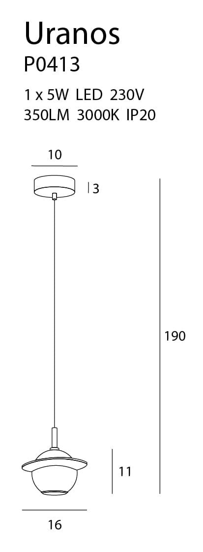LAMPA  URANOS BIAŁY OD MAXLIGHT P0413