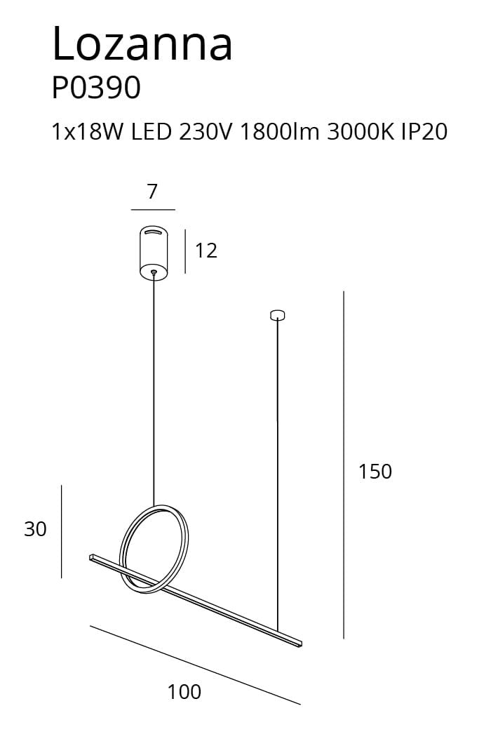 LAMPA  LOZANNA ZŁOTY OD MAXLIGHT P0390