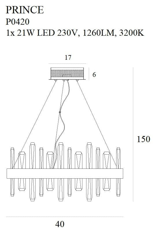 LAMPA  PRINCE ZŁOTY OD MAXLIGHT P0420