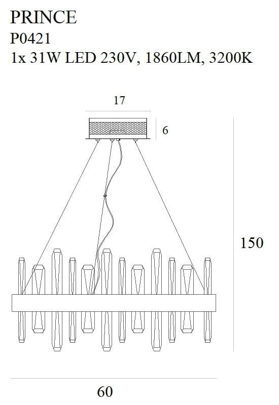 LAMPA  PRINCE ZŁOTY OD MAXLIGHT P0421