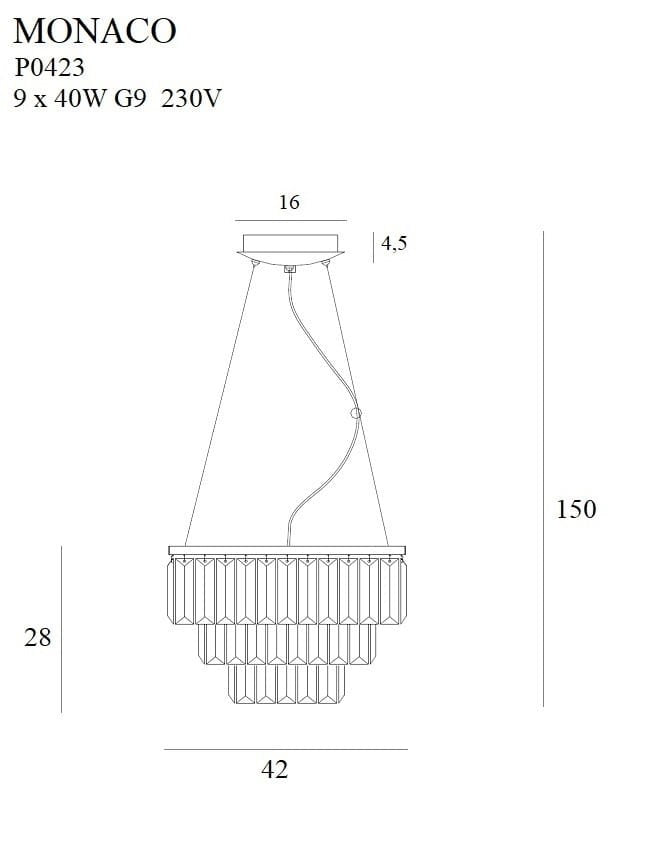 LAMPA  MONACO ZŁOTY OD MAXLIGHT P0423