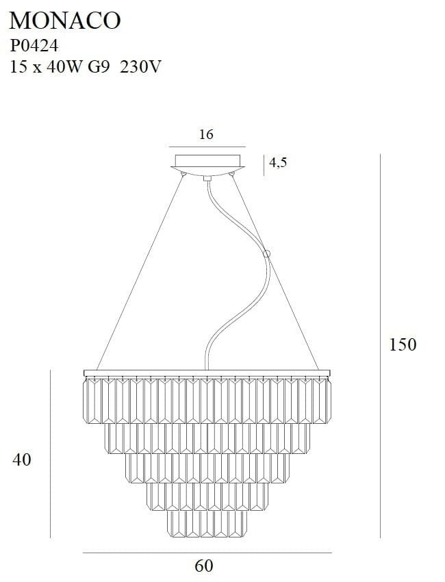 LAMPA  MONACO ZŁOTY OD MAXLIGHT P0424