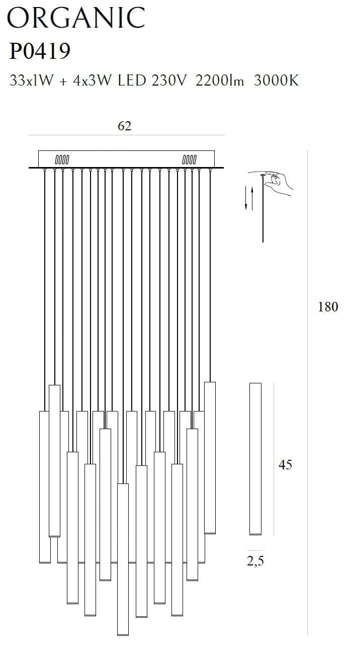 LAMPA  ORGANIC CZARNY OD MAXLIGHT P0419D