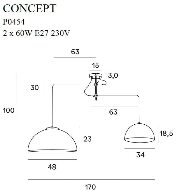 LAMPA  CONCEPT ZŁOTY OD MAXLIGHT P0454